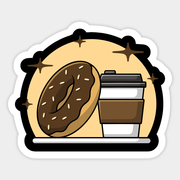 Coffee and Donut Sticker by oziazka